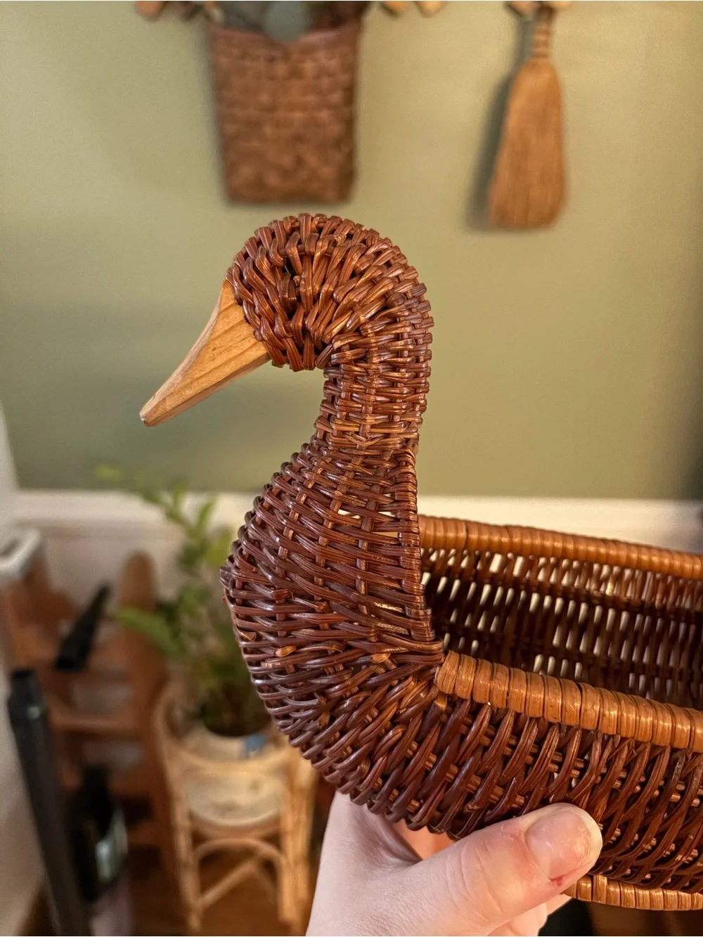 Woven Decorative Duck Basket - Brown